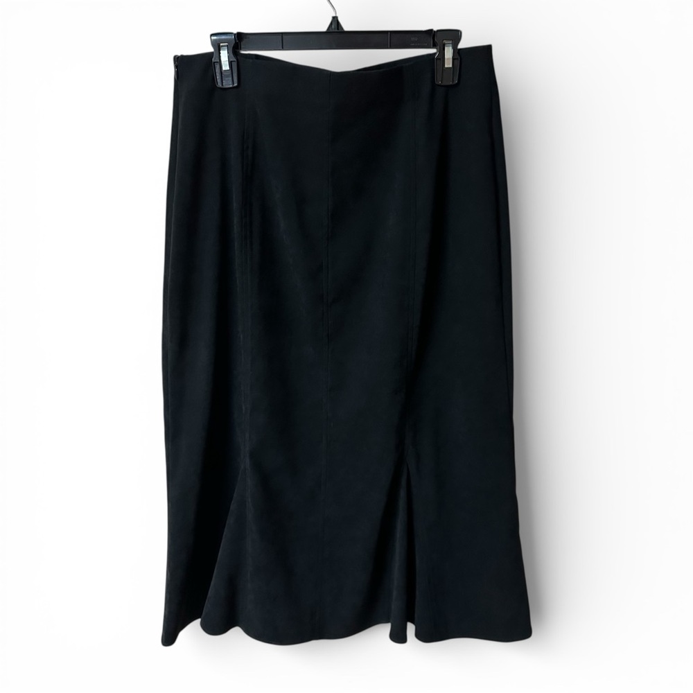 Vintage RL Richard New York Black Maxi Godet Flared Skirt Size 12